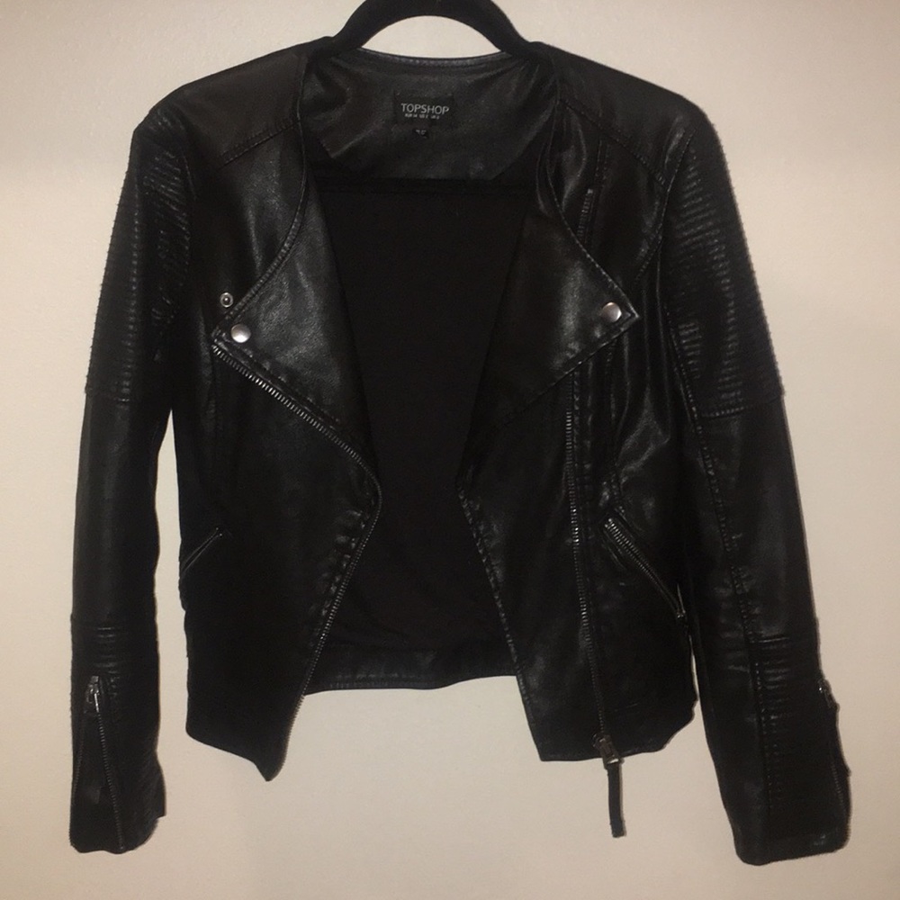 Topshop faux leather jacket